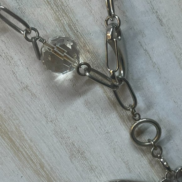 VINTAGE JEWEL KADE OVERSIZE LINK NECKLACE W/ HARVEY LEWIS BIG ENAMEL BUTTERFLY - Picture 4 of 13